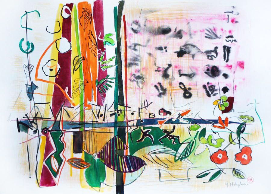 HOLOPHERNE-Yvelise-2021-Les signes-Aquarelle-65-50-0