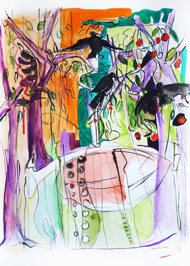 HOLOPHERNE-Yvelise-2021-Les voleurs-Aquarelle-50-65-0