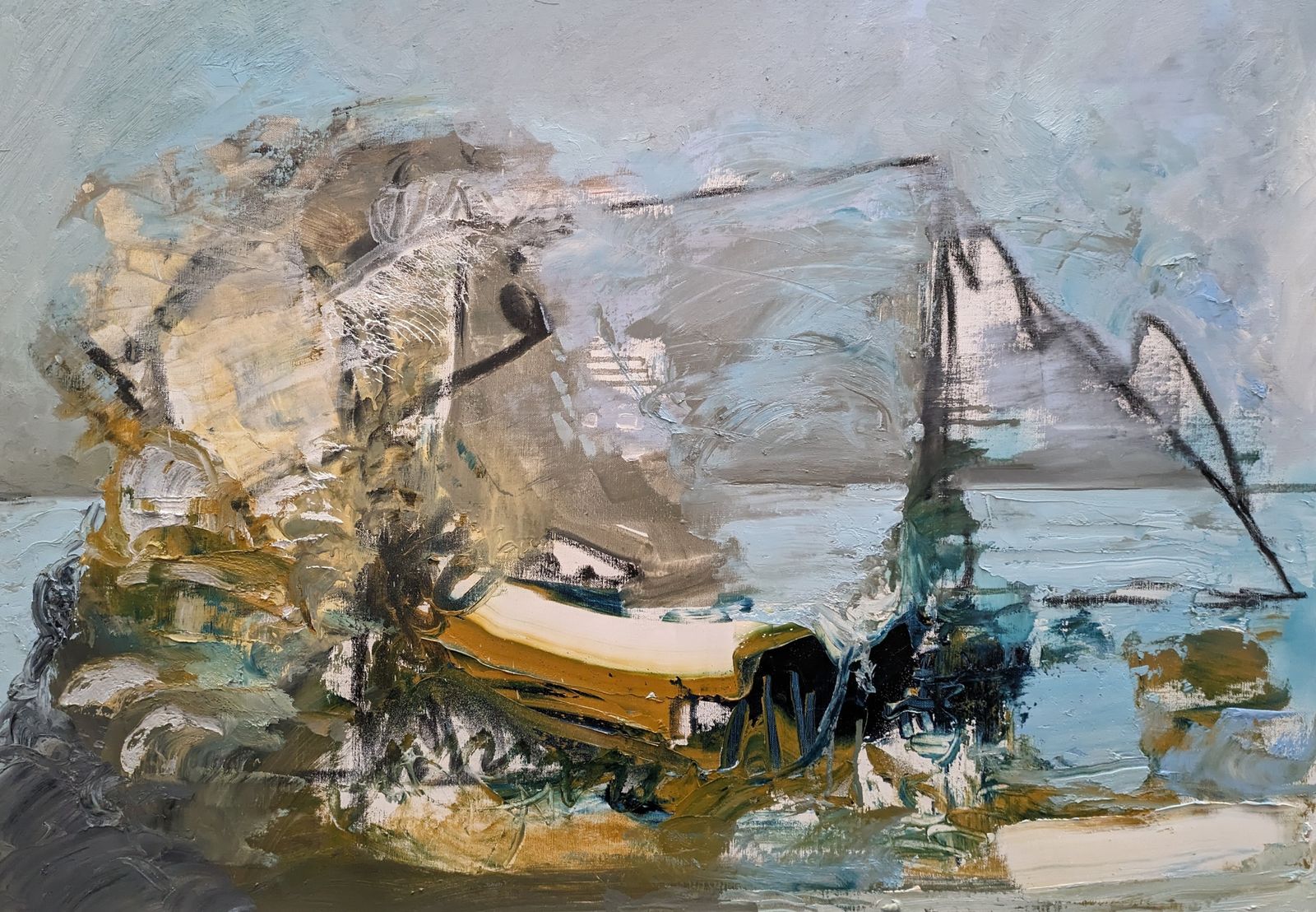 GASIOROWSKI-Nicolas-Le chalutier malmené (70x100cm) Huile sur toile – 2024